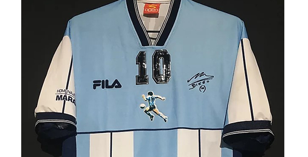 アルゼンチンの英雄マラドーナの2001年引退試合記念ユニフォーム 